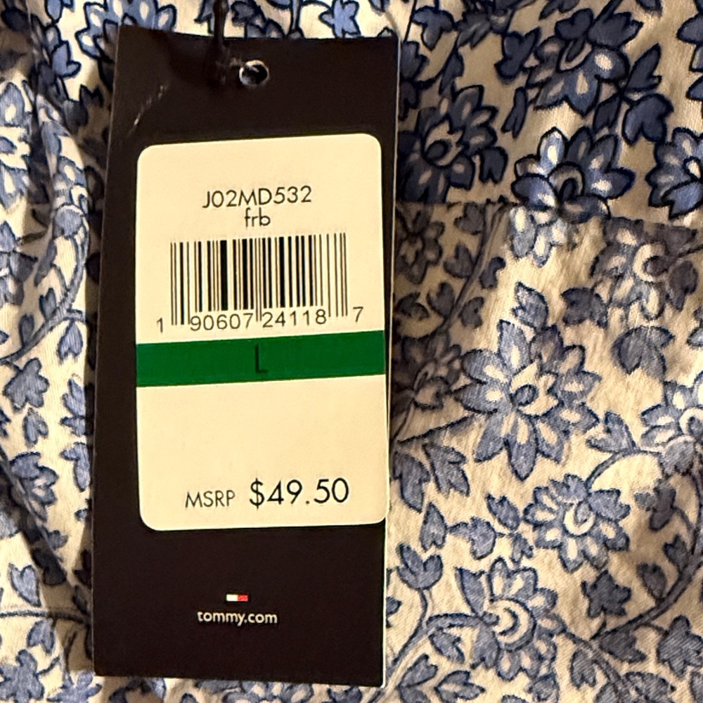 Tommy Hilfiger Blue and White Button Down Shirt - Picture 2 of 2